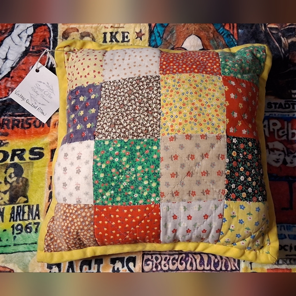 Colorful Patchwork Throw Pillow